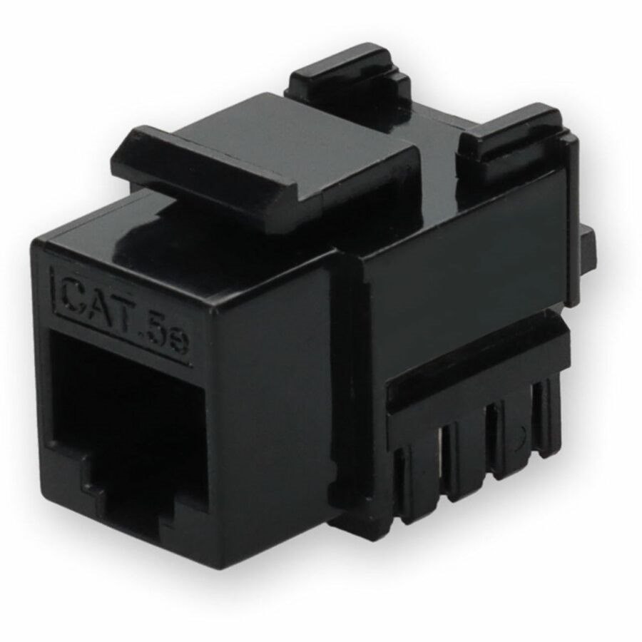 AddOn Non-Terminated to RJ-45 (Female) Black Cat5e UTP Copper Connector 90 Degree