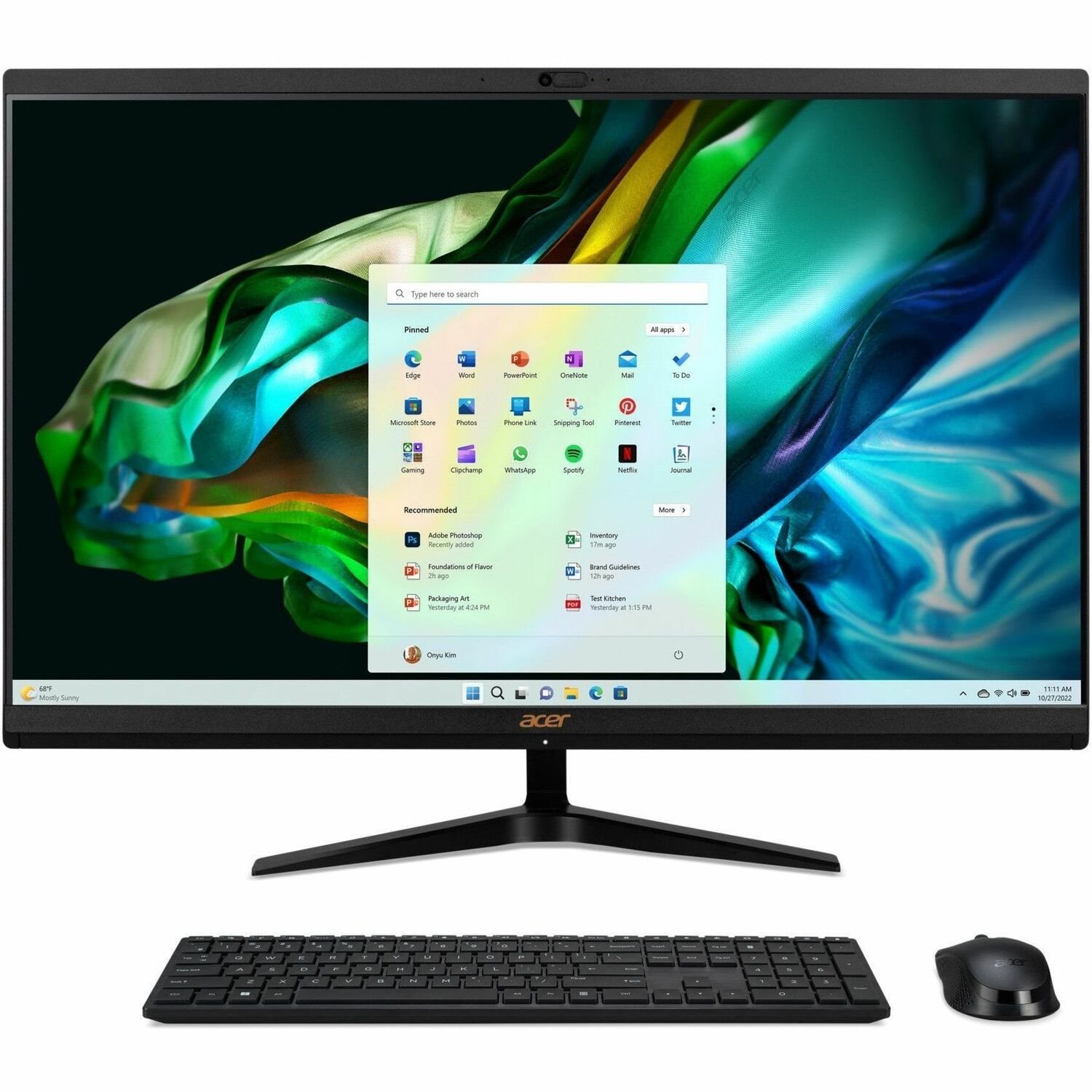 Acer Aspire C27-1800 C27-1800-UR12 All-in-One Computer - Intel Core i5 12th Gen i5-12450H - 16 GB - 1 TB SSD - 27" Full HD - Desktop