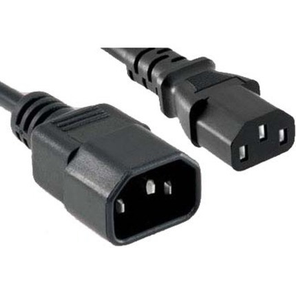 ENET C13 to C14 5ft Black Power Extension Cord / Cable 250V 18 AWG 10A NEMA IEC-320 C13 to IEC-320 C14 5'