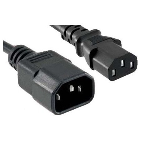 ENET C13 to C14 5ft Black Power Extension Cord / Cable 250V 18 AWG 10A NEMA IEC-320 C13 to IEC-320 C14 5'