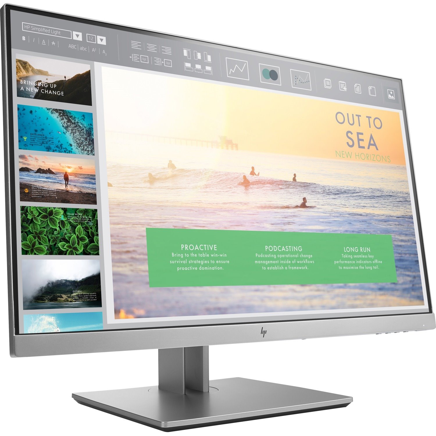 HP E233 23" Class Full HD LCD Monitor - 16:9 - Black, Silver