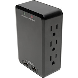 Tripp Lite by Eaton 6-Outlet Surge Protector with 2 USB Ports (3.4A Shared) - Side Load, Direct Plug-In, 1050 Joules