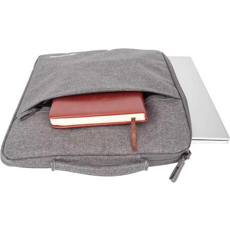 Manhattan Seattle Laptop Sleeve 15.6" , Grey, Padded, Extra Soft Internal Cushioning, Main Compartment with double zips, Zippered Front Pocket, Carry Loop, Water Resistant and Durable, Notebook Slipcase, Three Year Warranty
