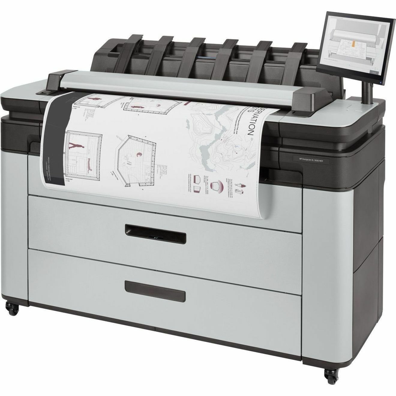 HP DesignJet XL 3600dr PostScript A0 Inkjet Large Format Printer - Includes Printer, Scanner, Copier - 914.40 mm (36") Print Width - Colour