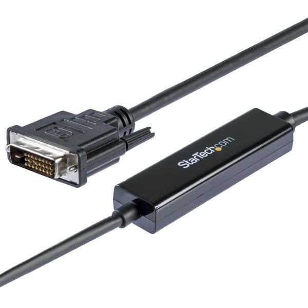 StarTech.com 6.6 ft / 2 m USB-C to DVI Cable - USB Type-C Video Adapter Cable - 1920 x 1200 - Black