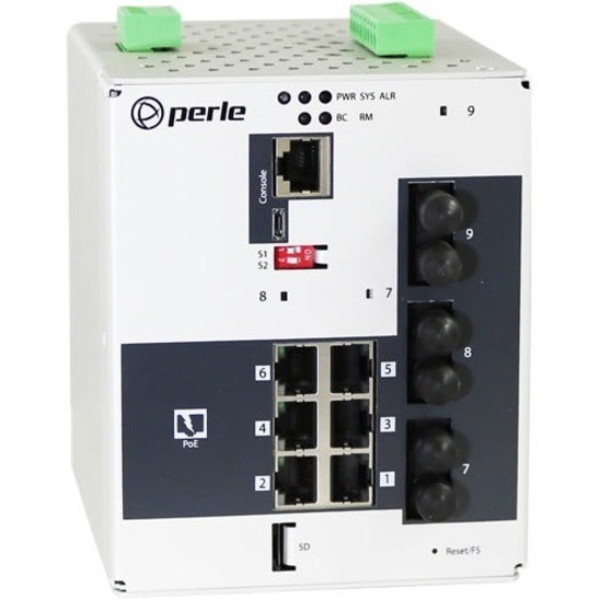 Perle IDS-509F3PP6-T2SD40-SD120 - Industrial Managed Power Over Ethernet Switch