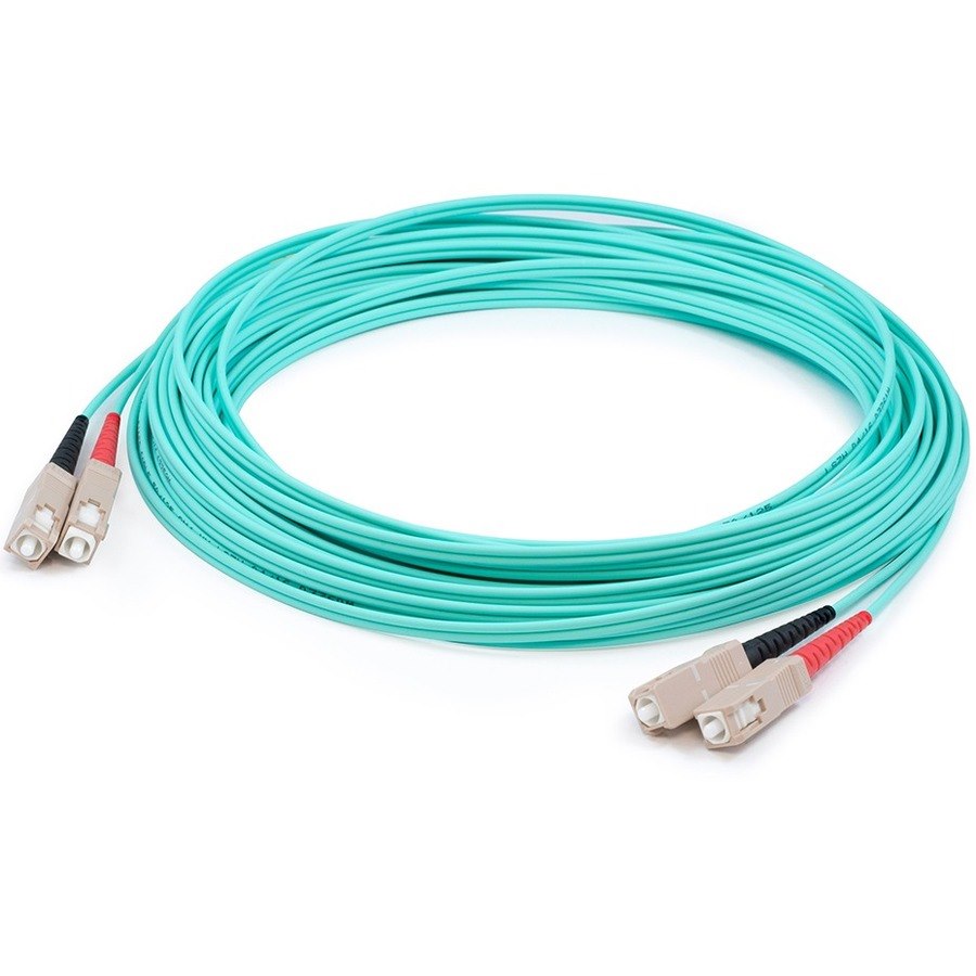 AddOn 25m SC (Male) to SC (Male) Aqua OM4 Duplex Fiber OFNR (Riser-Rated) Patch Cable