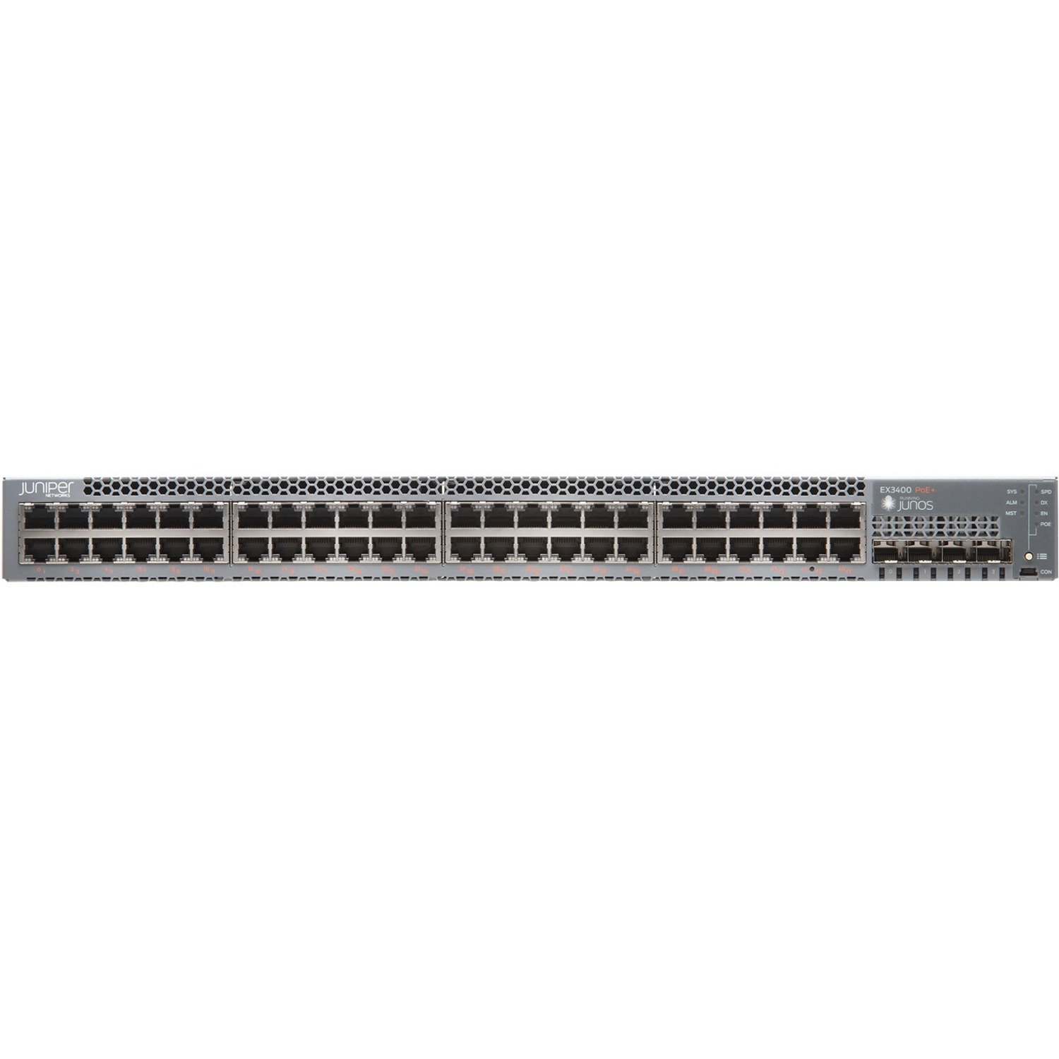 Juniper EX3400 EX3400-48T 48 Ports Manageable Layer 3 Switch - Gigabit Ethernet, 10 Gigabit Ethernet, 40 Gigabit Ethernet - 40GBase-X, 10GBase-X, 1000Base-T