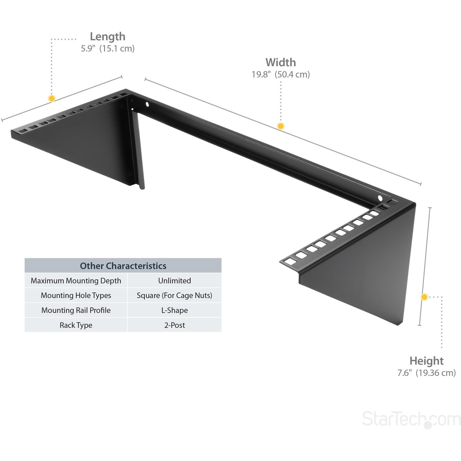 StarTech.com 4U 19in Steel Vertical Wallmount Equipment Rack Bracket