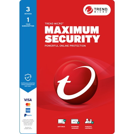 Trend Micro Maximum Security Add-on - Subscription - 3 Device - 1 Year
