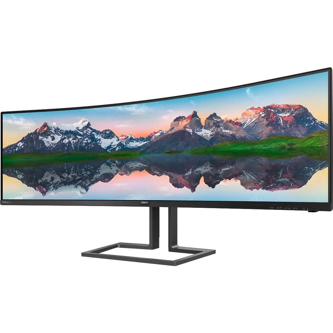 Philips 498P9Z 48.8" Dual Quad HD (DQHD) Curved Screen WLED LCD Monitor - 32:9 - Textured Black