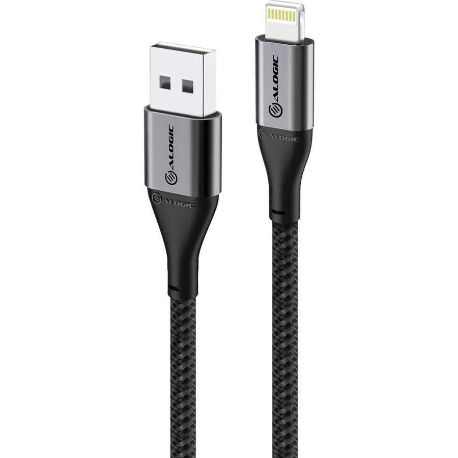 Alogic SUPER Ultra USB-A to Lightning Cable -Space Grey-1.5m