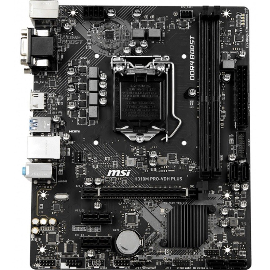 MSI H310M PRO-VDH PLUS Desktop Motherboard - Intel H310 Chipset - Socket H4 LGA-1151 - Micro ATX