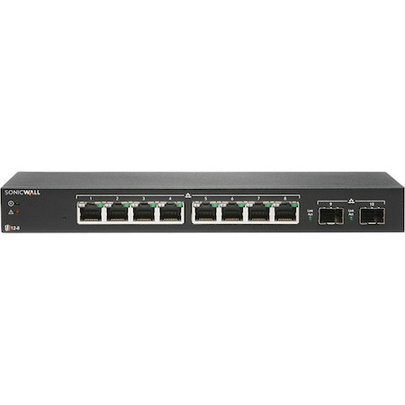 SonicWall SWS12-8 10 Ports Manageable Ethernet Switch - TAA Compliant