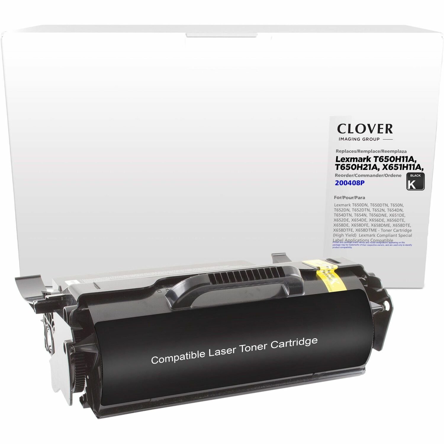 Clover Technologies Remanufactured High Yield Laser Toner Cartridge - Alternative for Lexmark T650H11A, T650H21A, T650H80G, X651H11A, X651H21A - Black - 1 Each