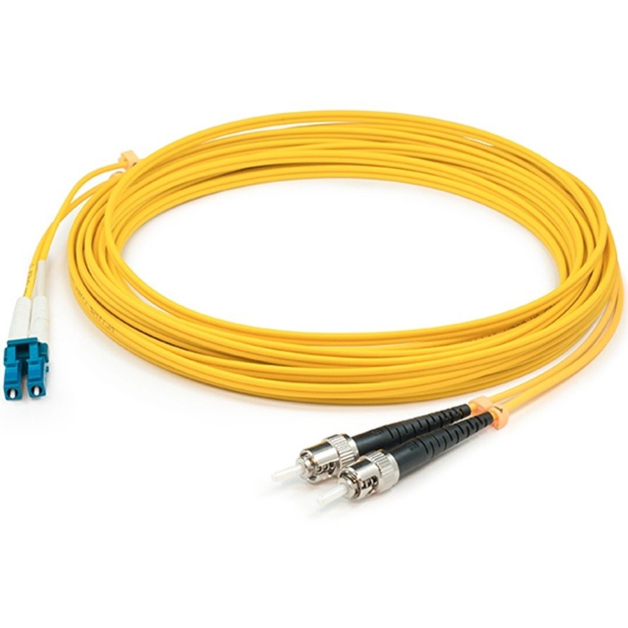AddOn 15m LC (Male) to ST (Male) Yellow OS2 Duplex Fiber OFNR (Riser-Rated) Patch Cable