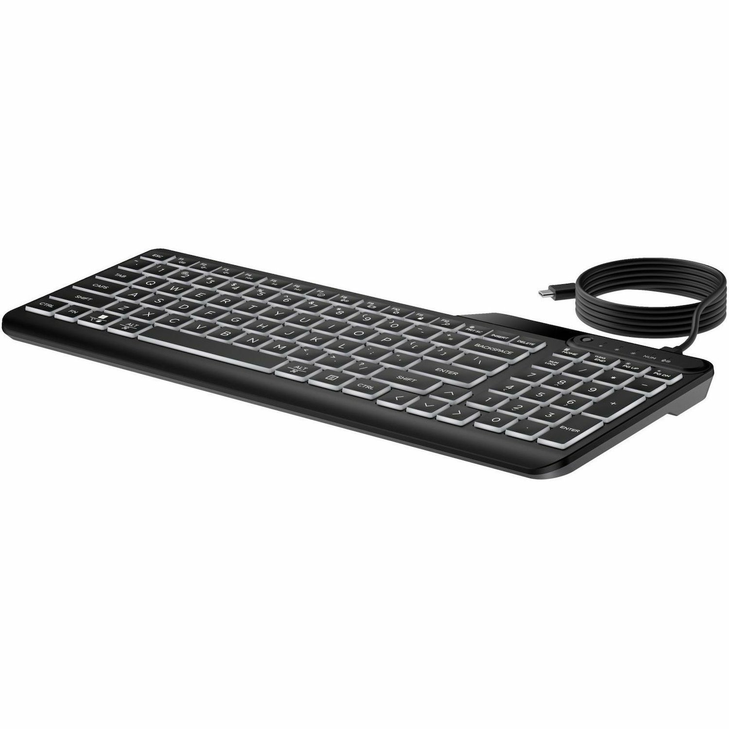 HP 400 Keyboard - Cable Connectivity - USB Type A Interface - LED - Black