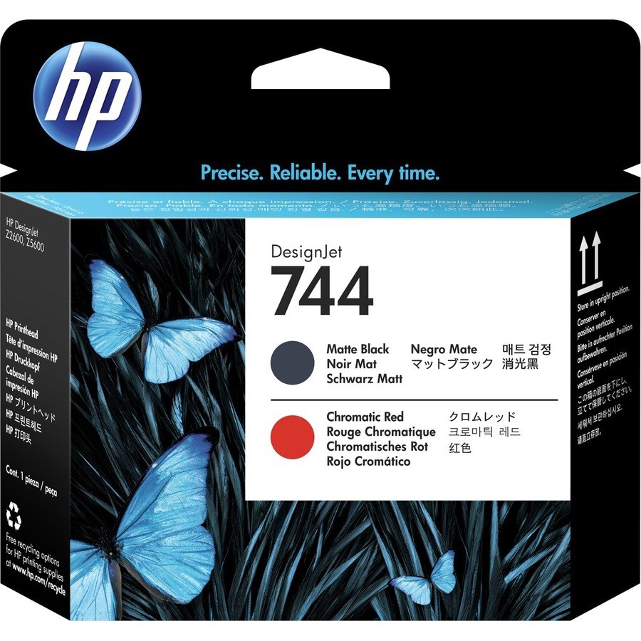 HP 744 Original Inkjet Printhead - Matte Black, Chromatic Red - 1 Pack