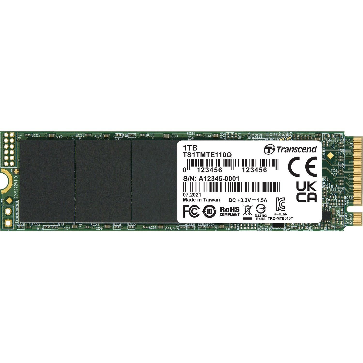 Transcend MTE MTE110Q 1 TB Solid State Drive - M.2 2280 Internal - PCI Express NVMe (PCI Express NVMe 3.0 x4)