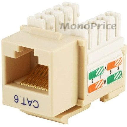 Monoprice Cat6 Punch Down Keystone Jack - Beige