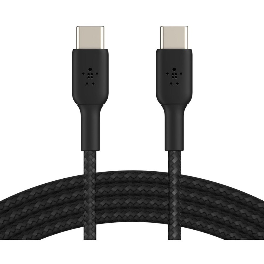 Belkin 60W USB-C to USB-C Cable - 480 Mbps - Nylon, Braided - M/M - 2m/6.6ft - Black