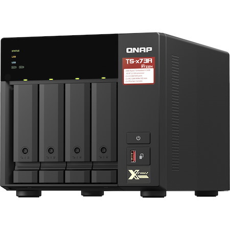 QNAP TS-473A-8G 4 x Total Bays NAS Storage System - 5 GB Flash Memory Capacity - AMD Ryzen V1500B Quad-core (4 Core) 2.20 GHz - 8 GB RAM - DDR4 SDRAM Tower