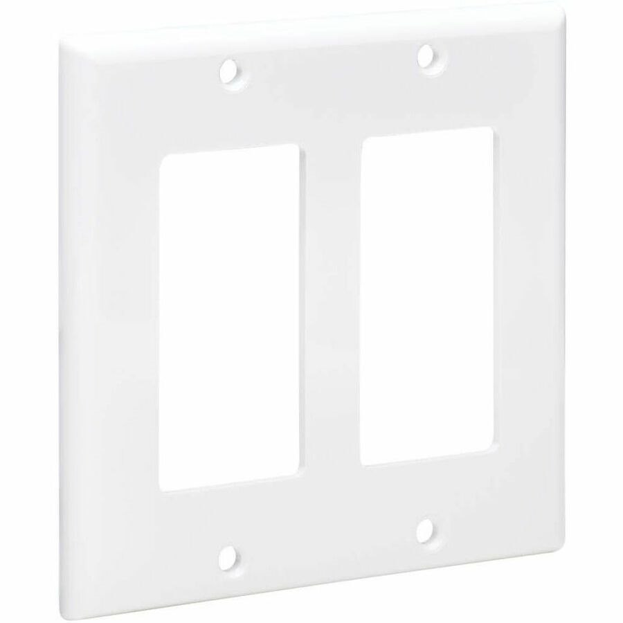 Eaton Tripp Lite Series Double-Gang Faceplate, Decora Style - Vertical, White, TAA