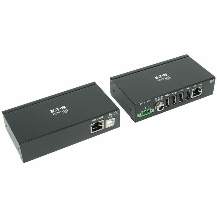 Eaton Tripp Lite Series 4-Port Industrial USB over Cat6 Extender, ESD Protection, PoC - USB 2.0, Mountable, 150 ft. (45.72 m), TAA