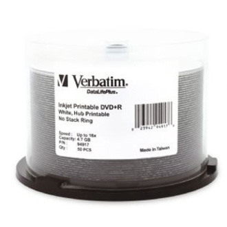 Verbatim DataLifePlus DVD Recordable Media - DVD+R - 16x - 4.70 GB - 50 Pack Spindle - White