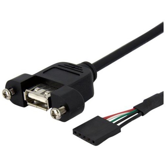 StarTech.com 1 ft Panel Mount USB Cable - USB A to Motherboard Header Cable F/F