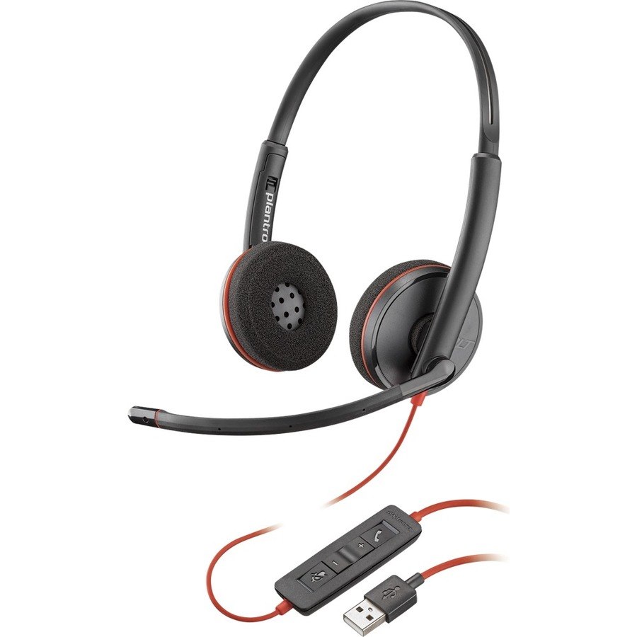 Plantronics Blackwire C3220 Wired Over-the-head Stereo Headset - Black