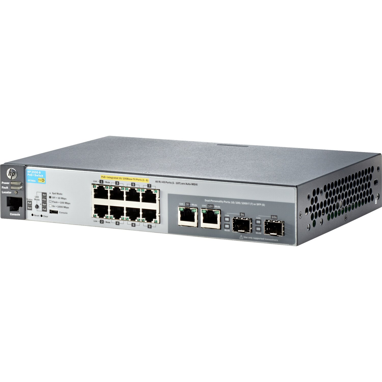 HPE 2530 2530-8-PoE+ 8 Ports Manageable Ethernet Switch - Fast Ethernet, Gigabit Ethernet - 10/100Base-TX, 10/100/1000Base-T