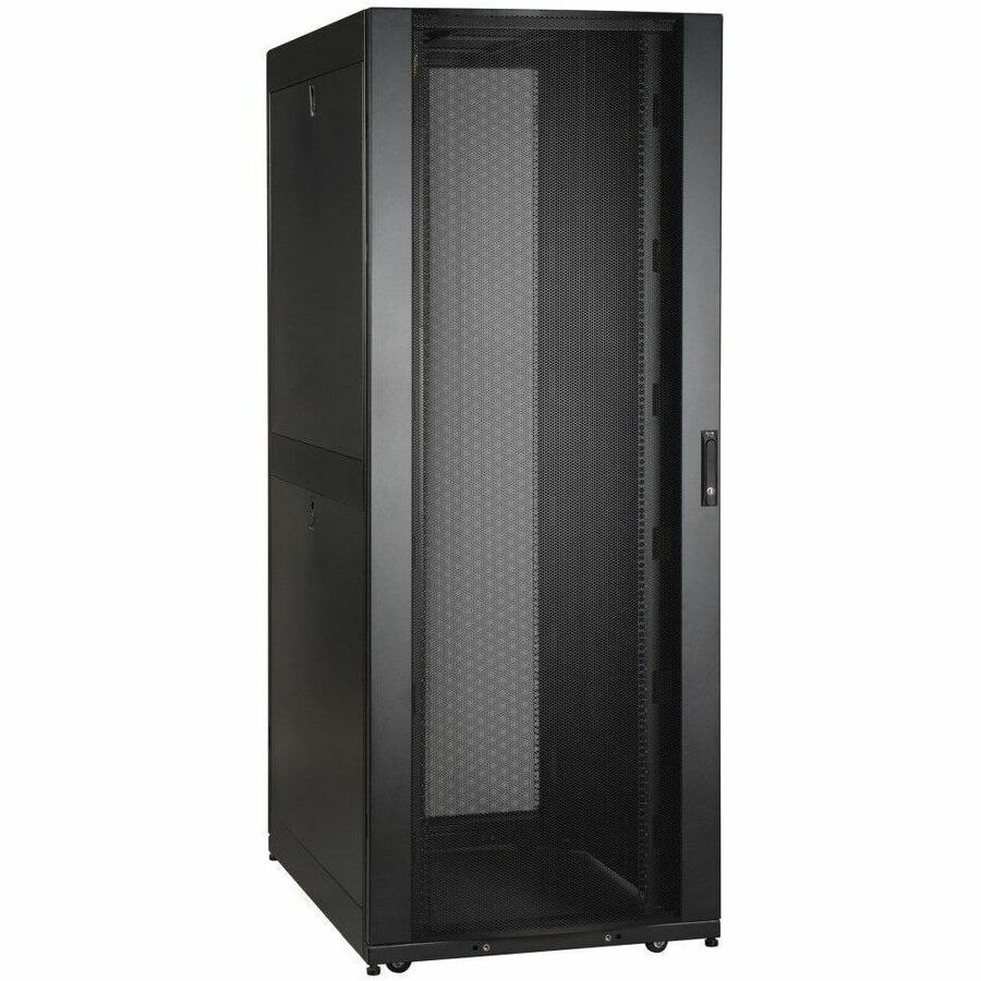 Eaton Tripp Lite Series 42U SmartRack Wide Standard-Depth Rack Enclosure Cabinet with Two Pre-Installed SRCABLEVRT3, with sides & doors