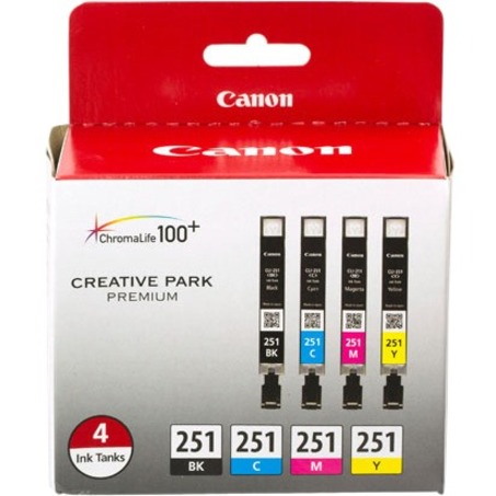 Canon CLI-251 Original Inkjet Ink Cartridge - Black, Cyan, Magenta, Yellow - 4 / Pack