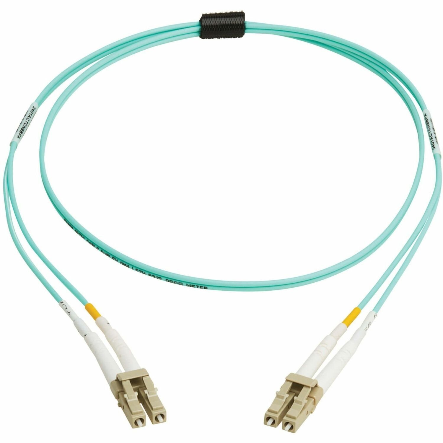 Eaton Tripp Lite Series 10Gb/40Gb/100Gb Duplex Multimode 50/125 OM4 LSZH Fiber Patch Cable LC/LC, Aqua, 2M 6.6 ft., TAA