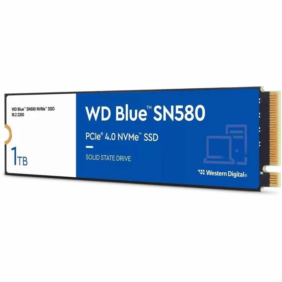 WD Blue SN580 WDS100T3B0E 1TB Solid State Drive - M.2 2280 Internal - PCI Express NVMe (PCI Express NVMe 4.0 x4) - Blue