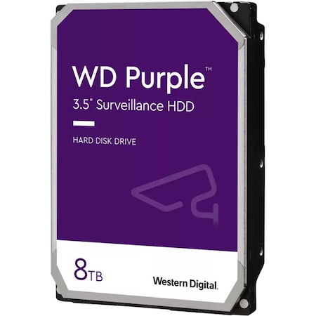 Western Digital Purple WD84PURZ 8 TB Hard Drive - 3.5" Internal - SATA (SATA/600) - Conventional Magnetic Recording (CMR) Method