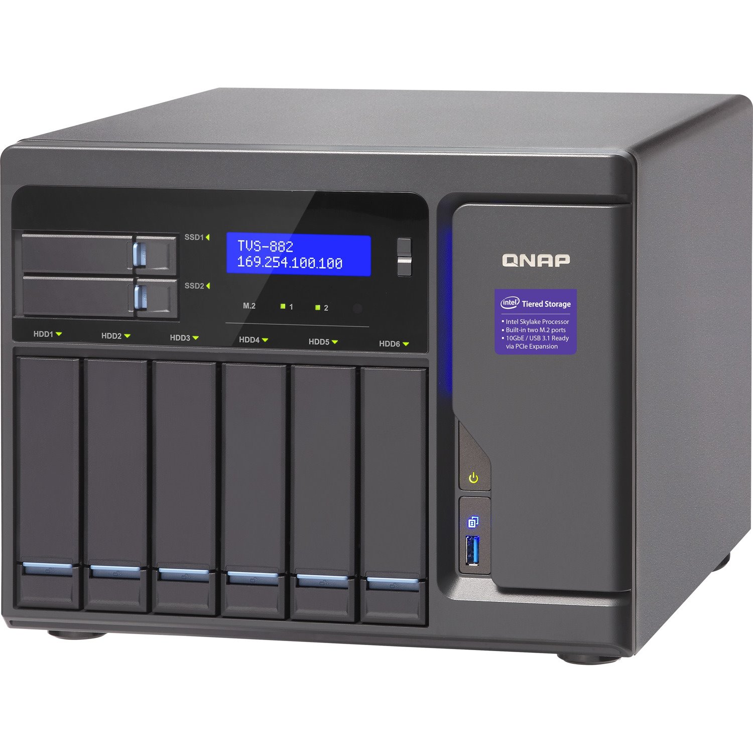 QNAP Turbo NAS TVS-882-I5-16G-450W 8 x Total Bays SAN/NAS Storage System - Intel Core i5 i5-6500 Quad-core (4 Core) 3.60 GHz - 16 GB RAM - DDR4 SDRAM Tower