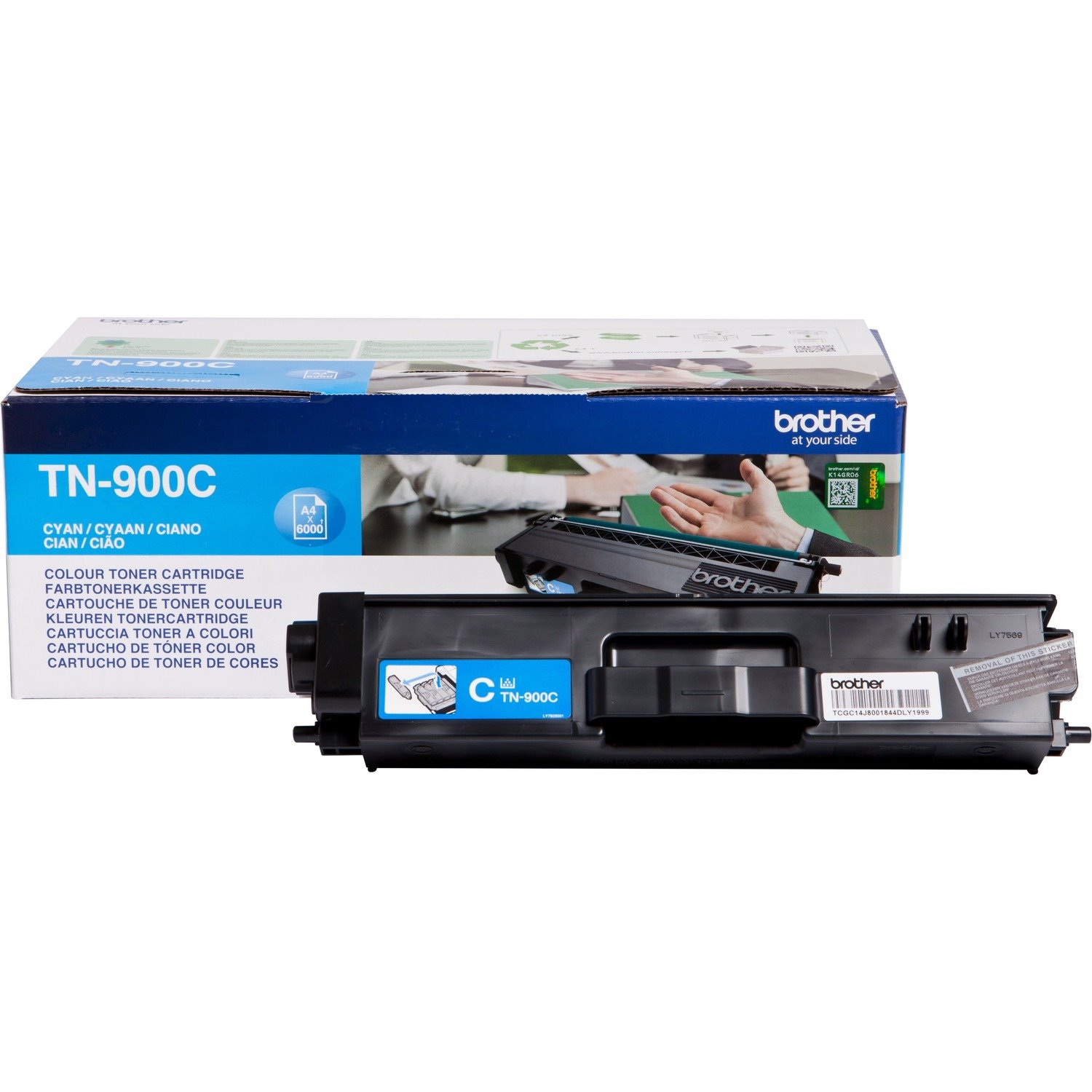 Brother TN900C Original Laser Toner Cartridge - Cyan Pack