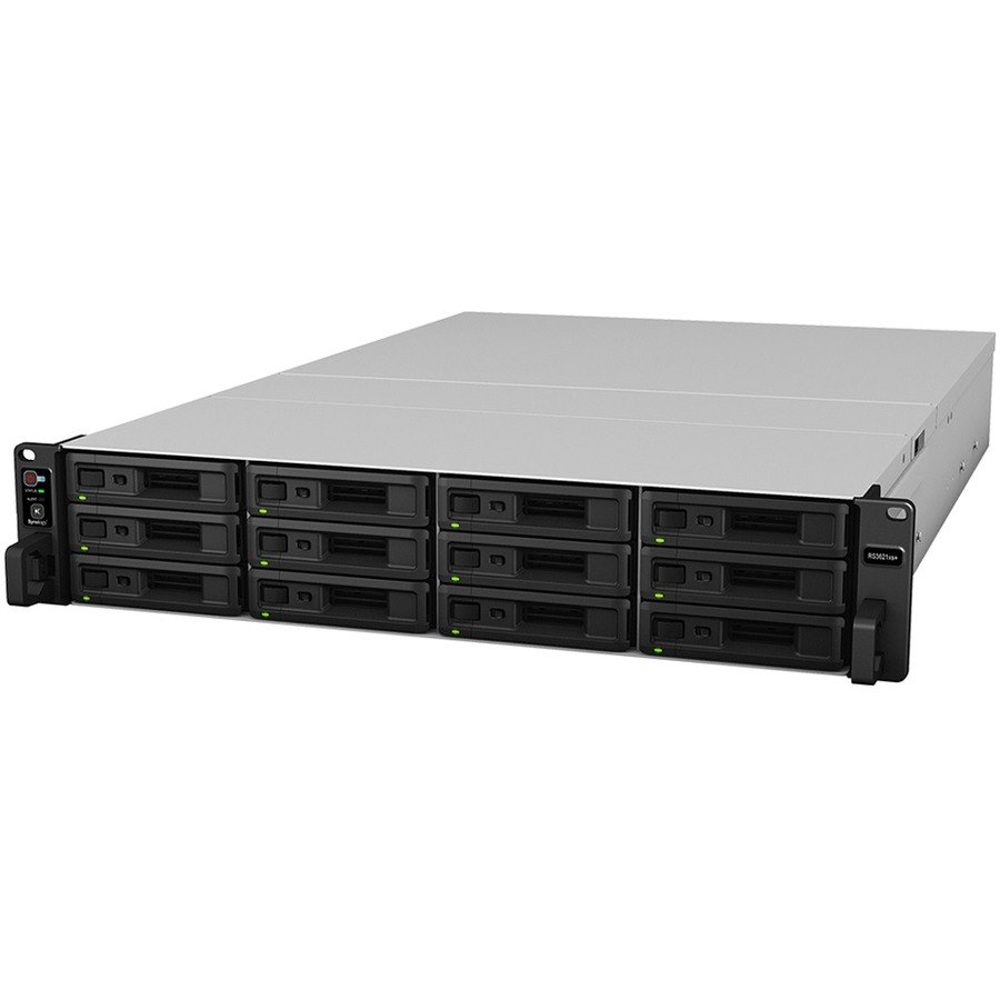 Synology RackStation RS3621XS+ 12 x Total Bays SAN/NAS Storage System - Intel Xeon D-1541 Octa-core (8 Core) 2.10 GHz - 8 GB RAM - DDR4 SDRAM - 2U Rack-mountable