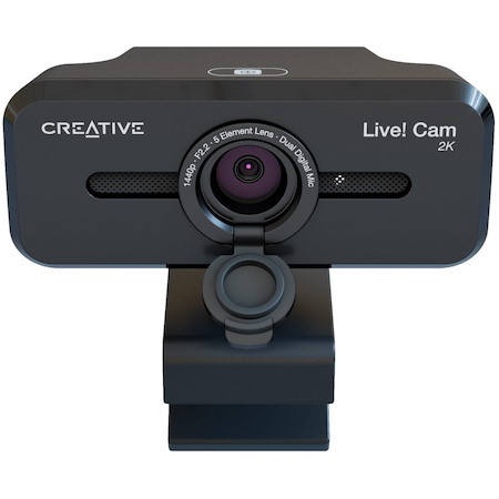 Creative Live! Cam Sync V3 2K QHD USB Webcam with 4X Digital Zoom (4 Zoom Modes from Wide Angle to Narrow Portrait View), Privacy Lens, 2 Mics, for PC and Mac