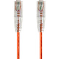 Monoprice SlimRun Cat6 28AWG UTP Ethernet Network Cable, 0.5ft Orange