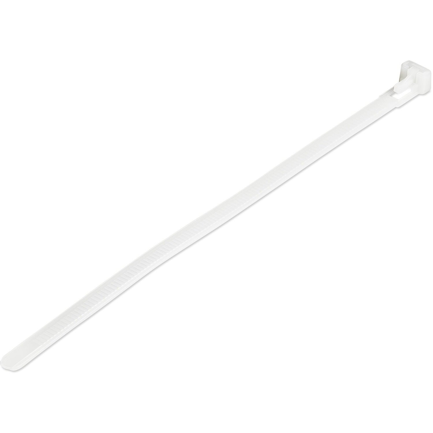 StarTech.com 8"(20cm) Reusable Cable Ties, 1-7/8"(50mm) Dia. 50lb(22Kg) Tensile Strength, Nylon, In/Outdoor, UL Listed, 100 Pack, White