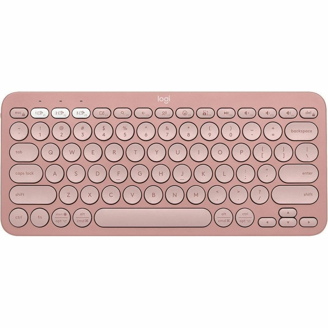 Logitech Pebble Keys 2 K380s Keyboard - Wireless Connectivity - USB Interface - English - Tonal Rose