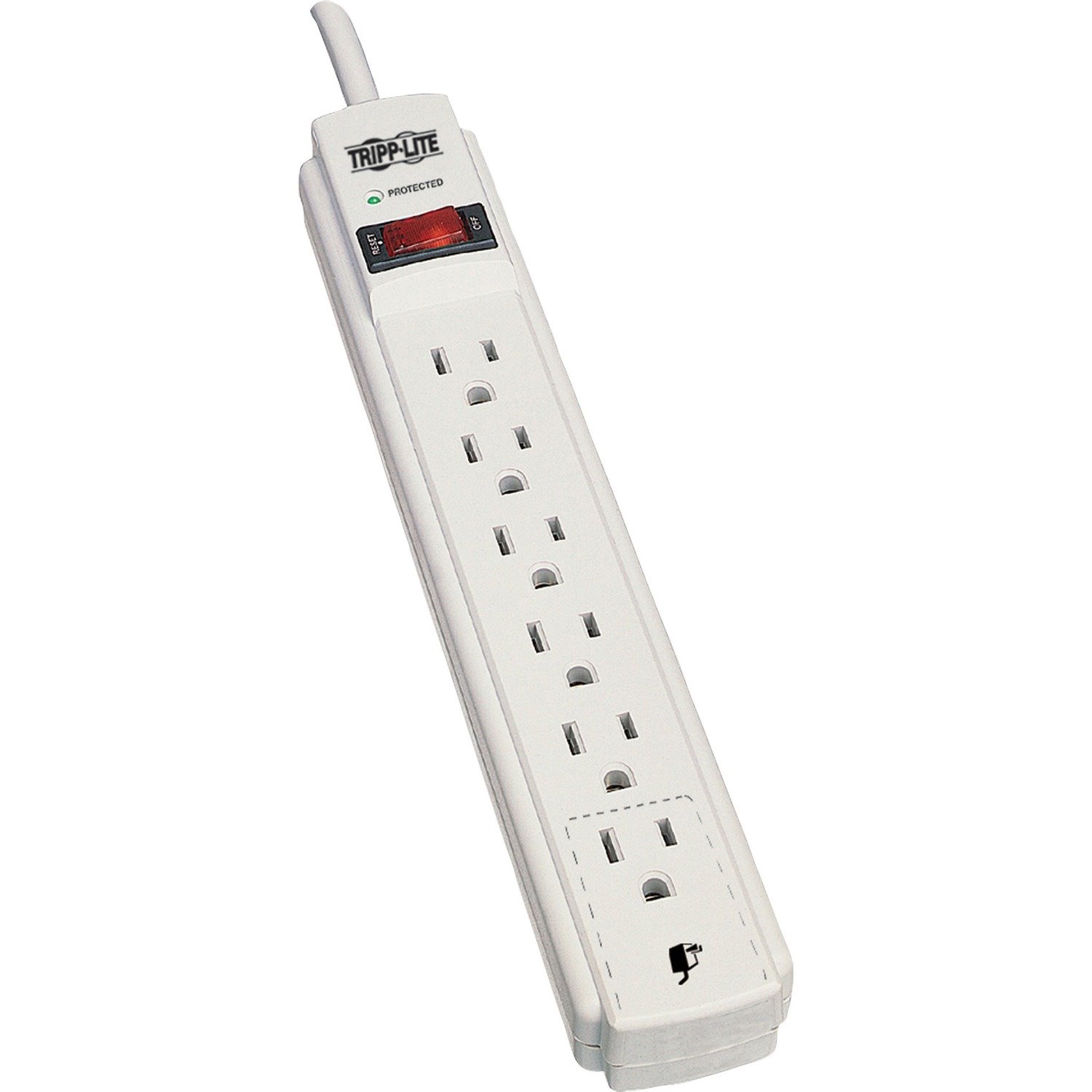 Tripp Lite Protect It! 6-Outlet Surge Protector 15 ft. Cord 790 Joules Diagnostic LED Light Gray Housing