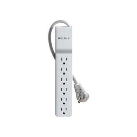 Belkin 6-Outlet Surge Protector - 6ft Cord - Rotating Plug - 600 Joules - Black