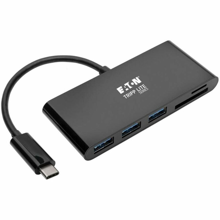 Eaton Tripp Lite Series 3-Port USB-C Hub with Card Reader, USB 3.x (5Gbps) Hub Ports and Card Reader Ports, Black