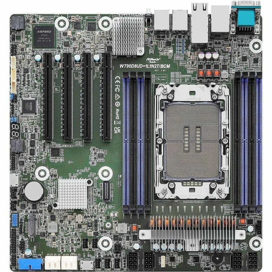 ASRock W790D8UD-1L1N2T/BCM Server Motherboard - Intel W790 Chipset - Socket LGA-4677 - Deep Micro ATX
