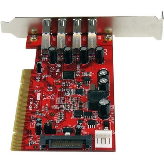 StarTech.com USB Adapter - PCI - Plug-in Card - Red - TAA Compliant