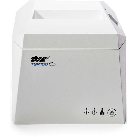 Star Micronics TSP143IVUE Thermal Receipt Printer - TSP100IV, Thermal, Cutter, USB-C, Ethernet (LAN), CloudPRNT, Android Open Accessory (AOA), White, Ethernet and USB Cable, Int PS